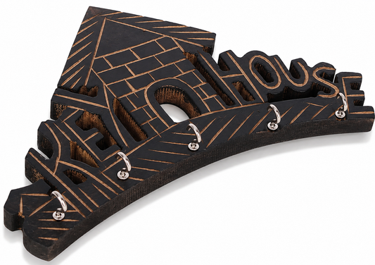 “Key House” Wooden Wall Key Holder – Decorative Key Organizer