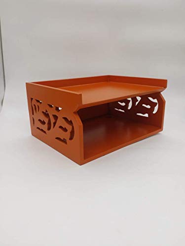 DECORASIA Wooden Beautiful WiFi Stand and Tv Set top Box Stand (Orange)