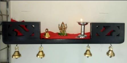 Decorasia Wooden Wall Temple for Home Pooja | Handcrafted Pooja Mandir for Wall Mount | Compact Home Temple for Living Room | Traditional Hanging Mandir for Puja Room