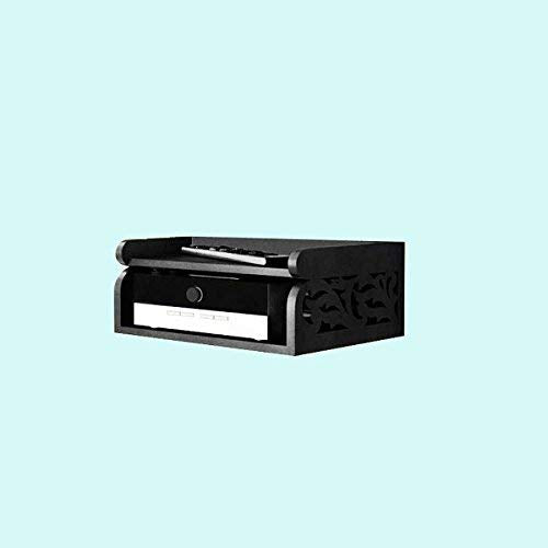 DECORASIA Wooden Beautiful WiFi Stand and Tv Set top Box Stand (Black)