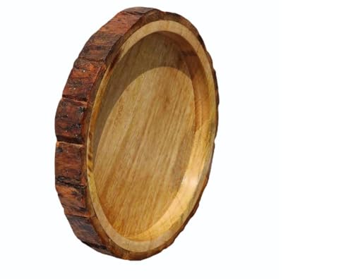 DECORASIA™ Natural Wooden Bark Serving Tray – Rustic Handmade Platter