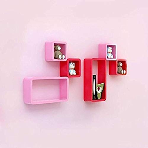 DECORASIA� Beautiful & Antique Cube & Rectangle Shape (Set of 6) Mounted Rack Shelves.