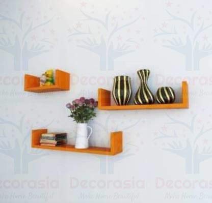 DECORASIA� Beautiful U Shape Wooden Wall Shelf for Multi Purpose Utility MDF Wall Shelf