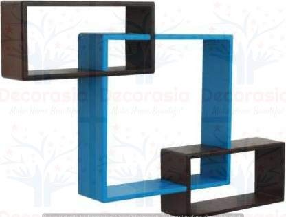 DECORASIA� Beautiful Interlocking Shape (Set of 3) Wooden Wall Shelf