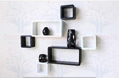 DECORASIA Beautiful & Antique Cube & Rectangle Shape (Set of 6) Mounted Rack Shelves.