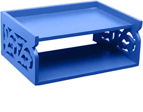 DECORASIA Wooden Beautiful WiFi Stand and Tv Set top Box Stand (Blue)