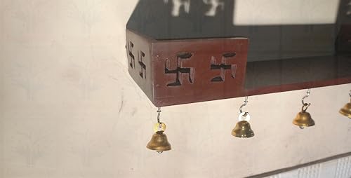 Decorasia Beautiful Wooden Wall Temple with Swastik Design for Home & Office | Compact Hanging Mandir for Daily Worship & Wall D�cor