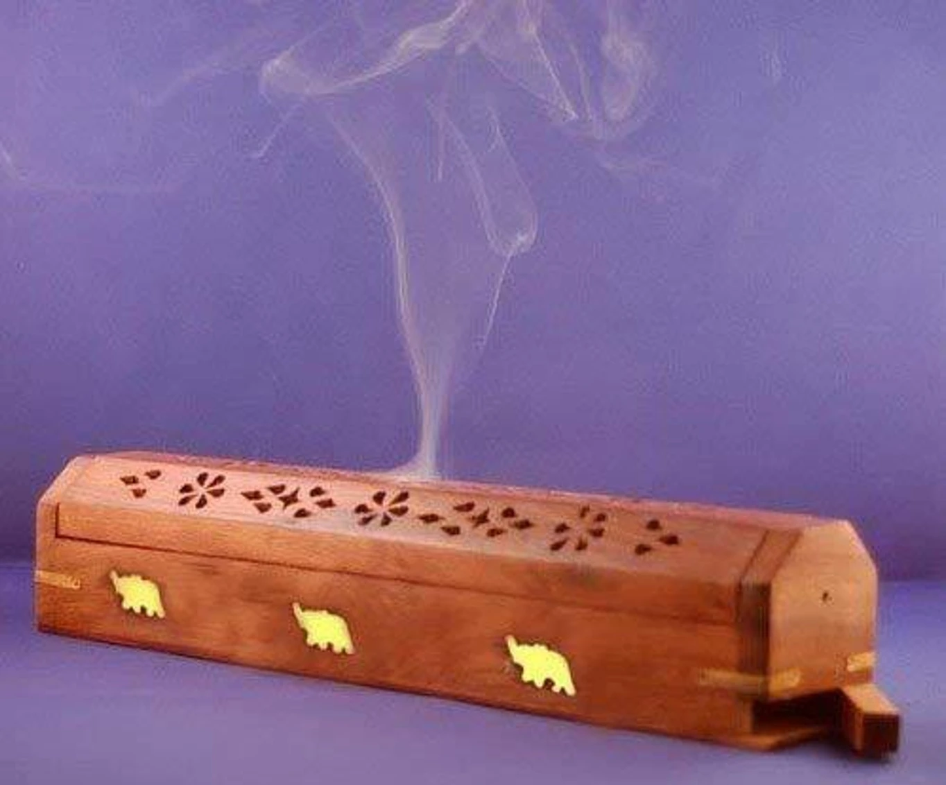 Handcrafted Wooden Incense Holder Box with Brass Inlay (Agarbatti Stand)