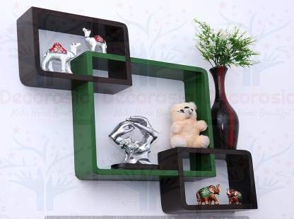 DECORASIA� Beautiful Interlocking Shape (Set of 3) Wooden Wall Shelf