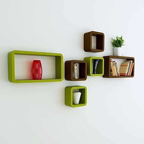 DECORASIA� Beautiful & Antique Cube & Rectangle Shape (Set of 6) Mounted Rack Shelves.