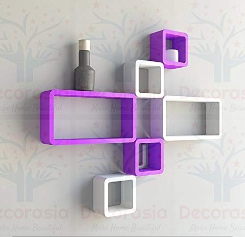 DECORASIA� Beautiful & Antique Cube & Rectangle Shape (Set of 6) Mounted Rack Shelves.