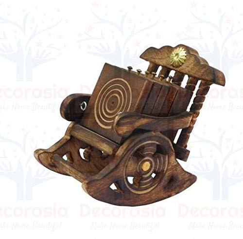 DECORASIA� Beautiful Chair Shape Wooden Coaster Set of 6