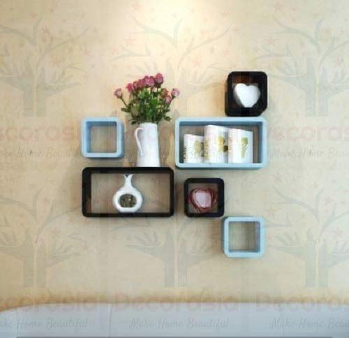 DECORASIA� Beautiful & Antique Cube & Rectangle Shape (Set of 6) Mounted Rack Shelves.