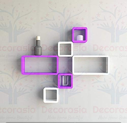 DECORASIA� Beautiful & Antique Cube & Rectangle Shape (Set of 6) Mounted Rack Shelves.