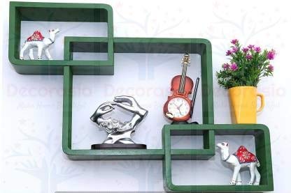 DECORASIA� Beautiful Interlocking Shape (Set of 3) Wooden Wall Shelf