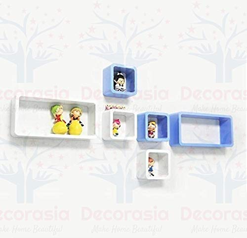 DECORASIA� Beautiful & Antique Cube & Rectangle Shape (Set of 6) Mounted Rack Shelves.