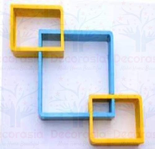 DECORASIA Beautiful Interlocking Shape (Set of 3) Wooden Wall Shelf