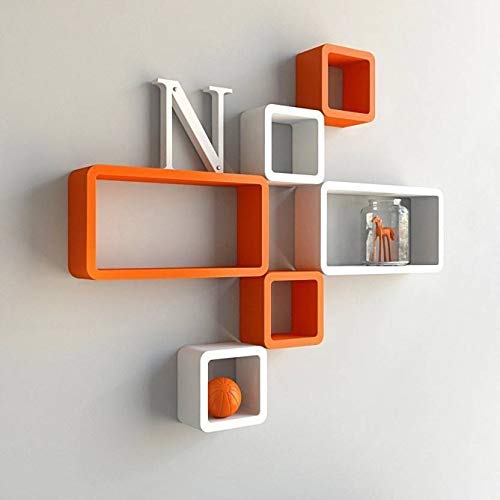 DECORASIA� Beautiful & Antique Cube & Rectangle Shape (Set of 6) Mounted Rack Shelves.