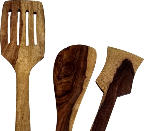 Decorasia Wooden Spatula for Cooking | Heat-Resistant Natural Wood Turner | Safe for Non-Stick Cookware