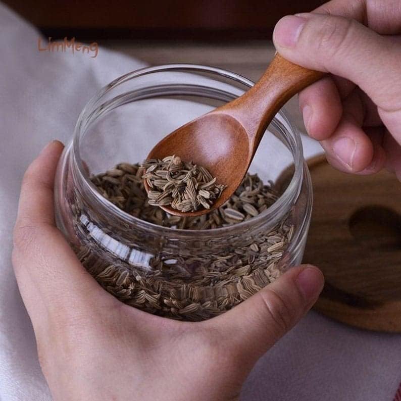 Small Wooden Salt Spoon - 12 Pack Mini Wood Spoon with Short Handle, Perfect for Small Jars of Jam, Spices, Condiments, Seasoning, Sugar, Honey, Coffee, Tea, Mustard, Ice Cream, Milk Powder