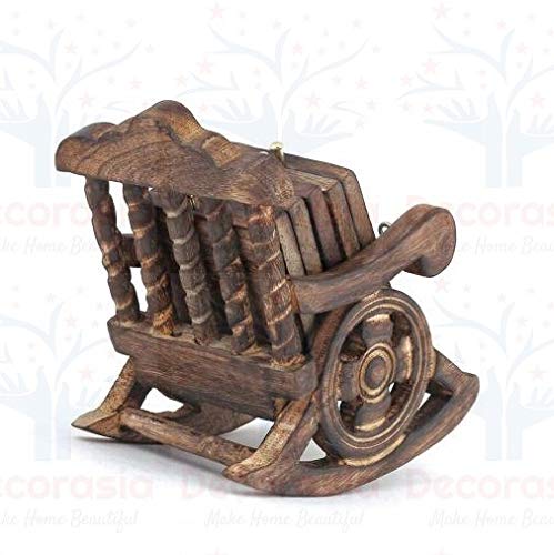DECORASIA� Beautiful Chair Shape Wooden Coaster Set of 6