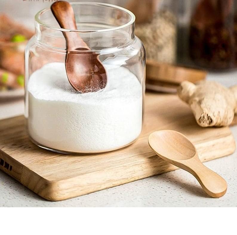Small Wooden Salt Spoon - 12 Pack Mini Wood Spoon with Short Handle, Perfect for Small Jars of Jam, Spices, Condiments, Seasoning, Sugar, Honey, Coffee, Tea, Mustard, Ice Cream, Milk Powder
