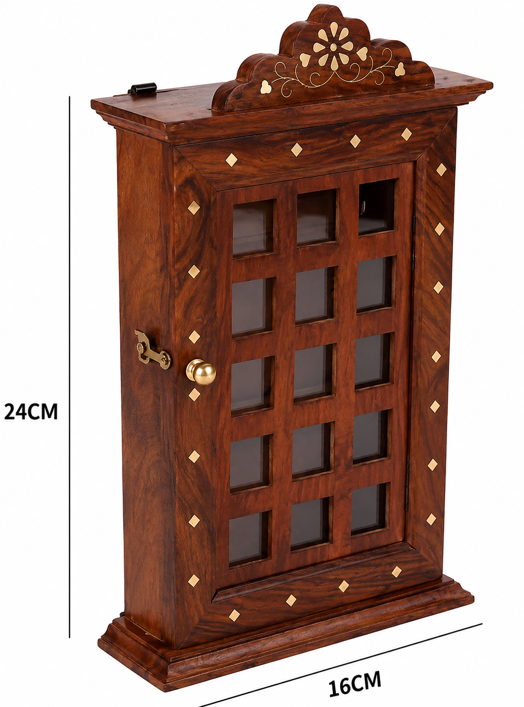 Handcrafted Wooden Key Cabinet Box – Wall Mounted Key Storage Organizer