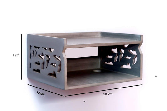 DECORASIA Wooden Beautiful WiFi Stand and Tv Set top Box Stand (Grey)