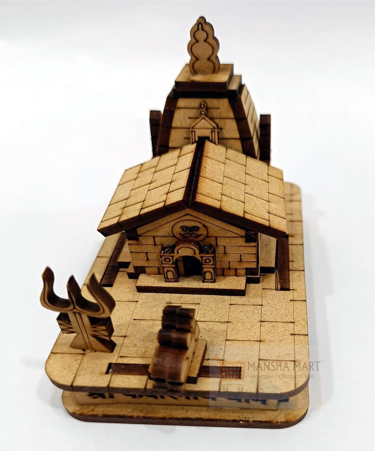 Wooden Kedarnath Temple 3D Model, Religious Decor Piece, Set of 2, DIY Assembly