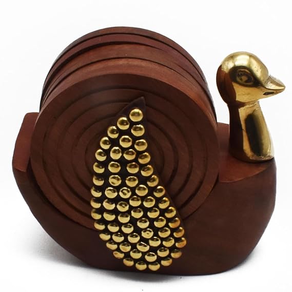 Wooden Brass Duck Coasters