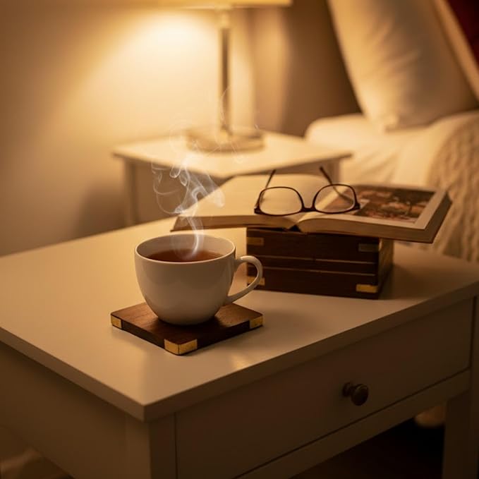 Wooden Drink & Glass Coasters Set of 6