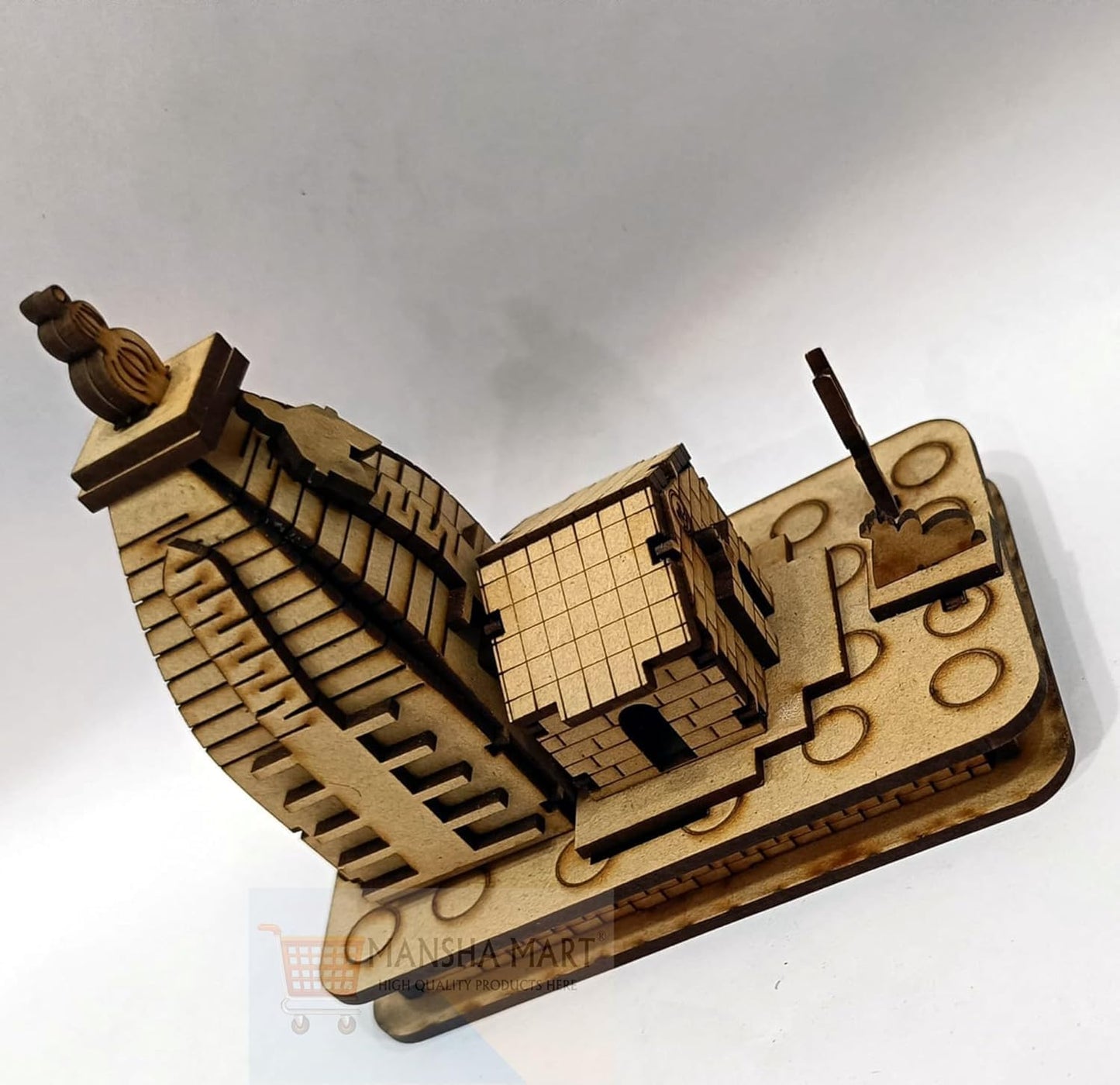 Wooden Kedarnath Temple 3D Model, Religious Decor Piece, Set of 2, DIY Assembly