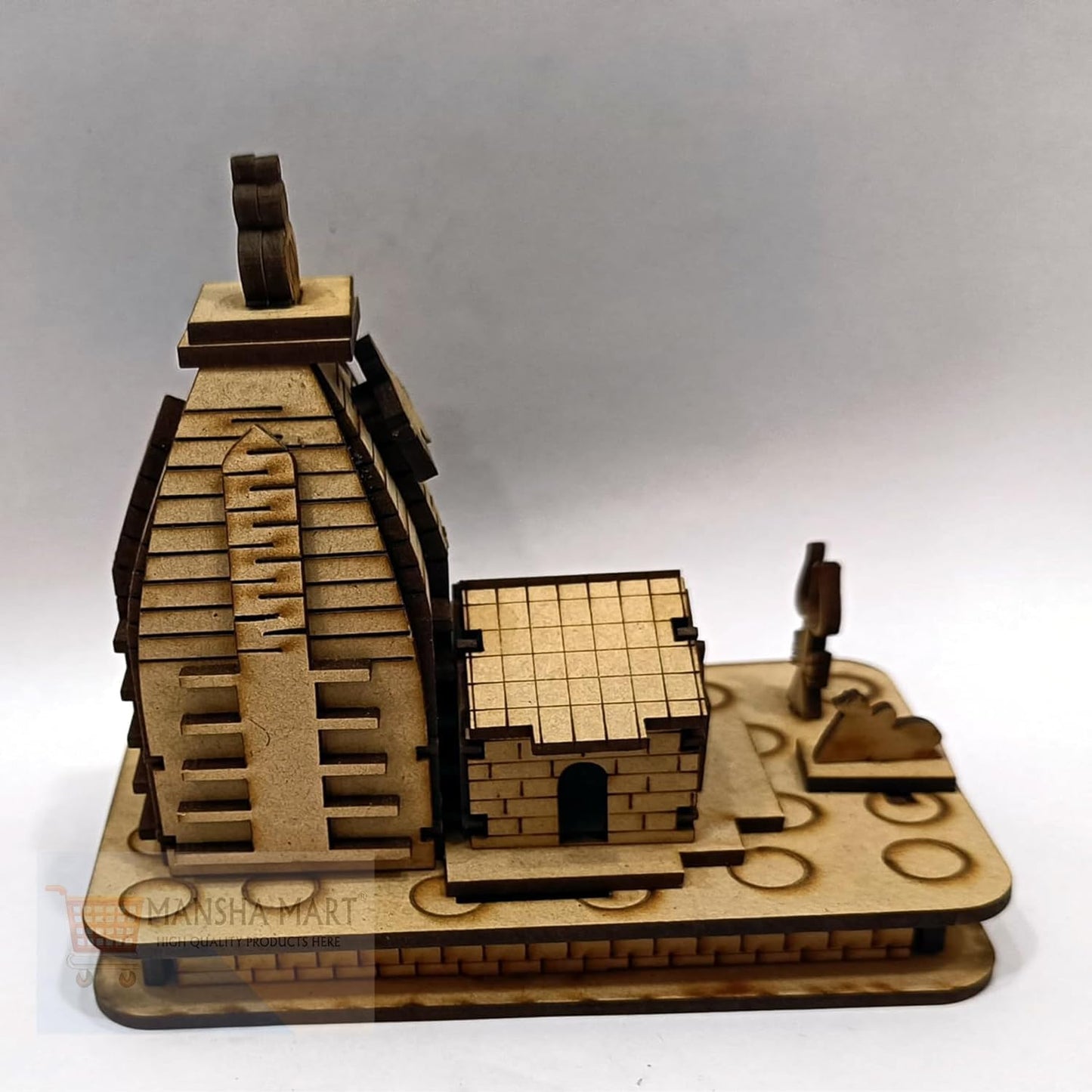 Wooden Kedarnath Temple 3D Model, Religious Decor Piece, Set of 2, DIY Assembly