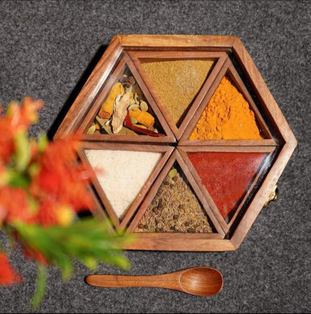 Wooden Masala Box / spice box