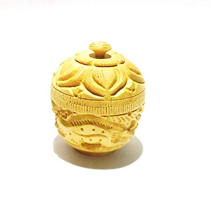 Handcrafted Wooden Sindoor Box with Intricate Carving & Brass Work – Premium Traditional Kumkum Container