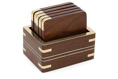 Wooden Drink & Glass Coasters Set of 6