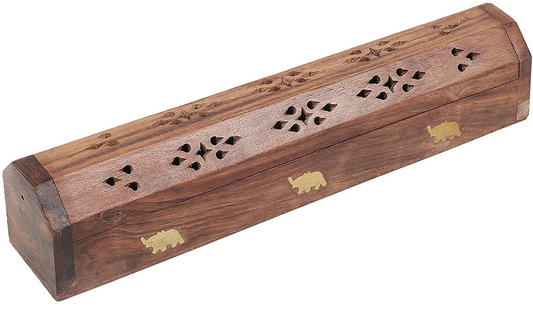 Handcrafted Wooden Incense Stick Holder Box (Agarbatti Stand)