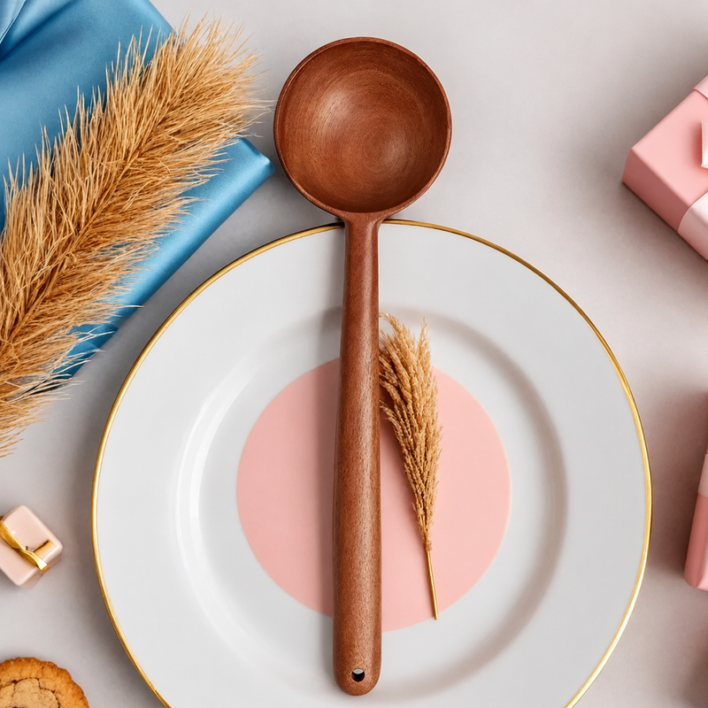 Decorasia Handcrafted Wooden Ladle (Serving Spoon)