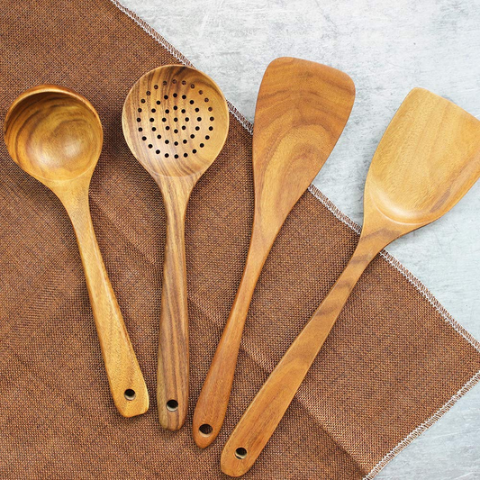 Handcrafted Sheesham Wood Cooking Spoon Set – Premium Natural Wooden Kitchen Utensils