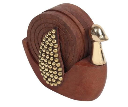 Wooden Brass Duck Coasters