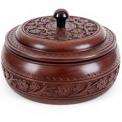 Premium Carved Finish Rosewood Roti Box