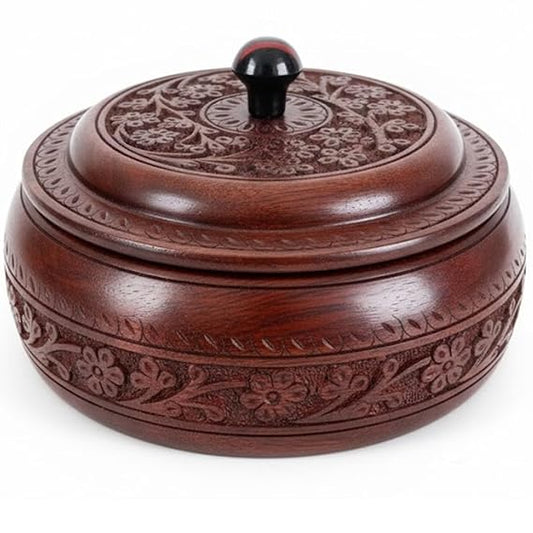 Premium Carved Finish Rosewood Roti Box