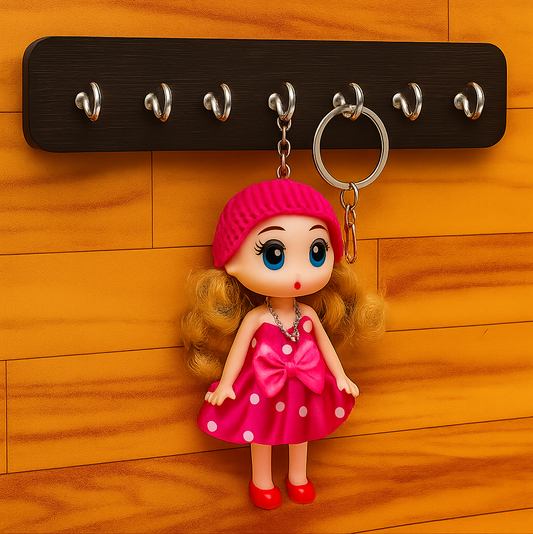 Cute Doll Key Holder – Decorative Wall Hook Organizer