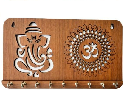 Decorasia Wooden Ganesh & Om Wall Key Holder