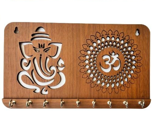 Decorasia Wooden Ganesh & Om Wall Key Holder
