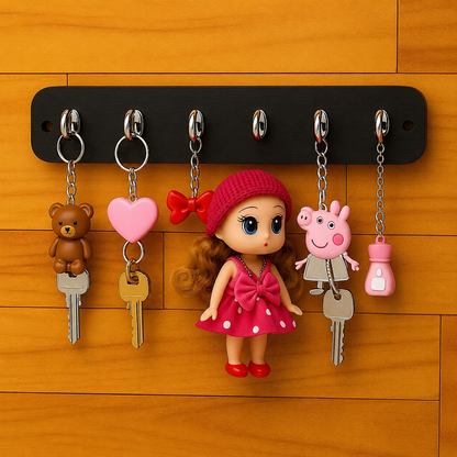Cute Doll Key Holder – Decorative Wall Hook Organizer
