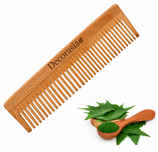 Decorasia Natural Neem Wood Comb for Hair Growth & Dandruff Control