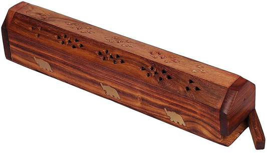 Handcrafted Wooden Incense Stick Holder Box (Agarbatti Stand)