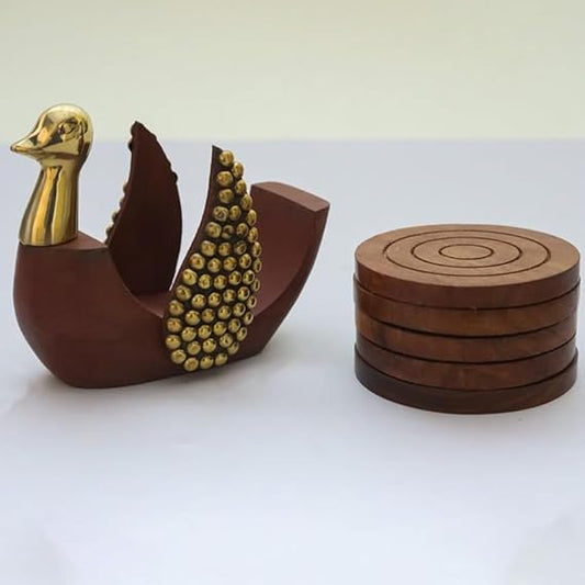 Wooden Brass Duck Coasters