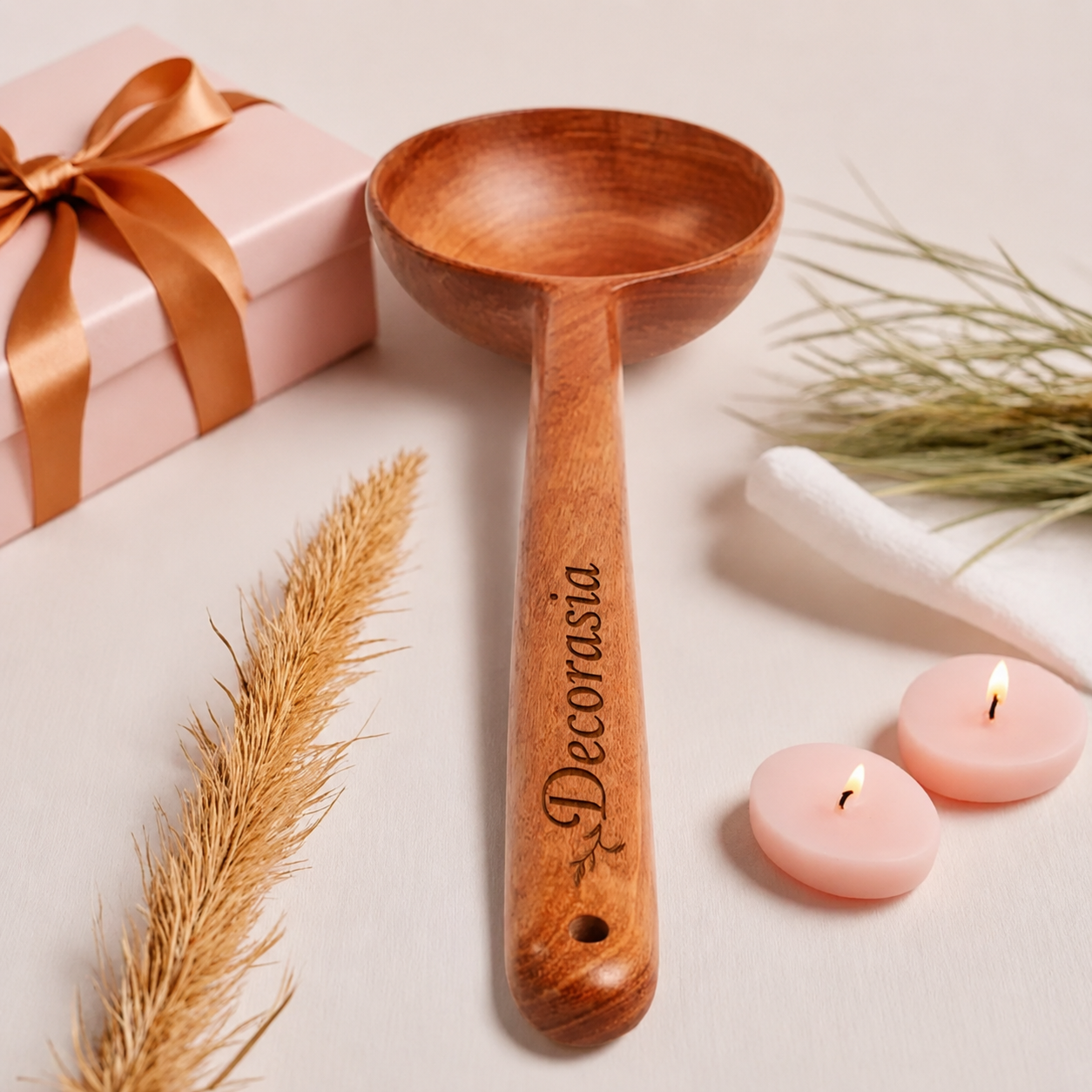 Decorasia Handcrafted Wooden Ladle (Serving Spoon)